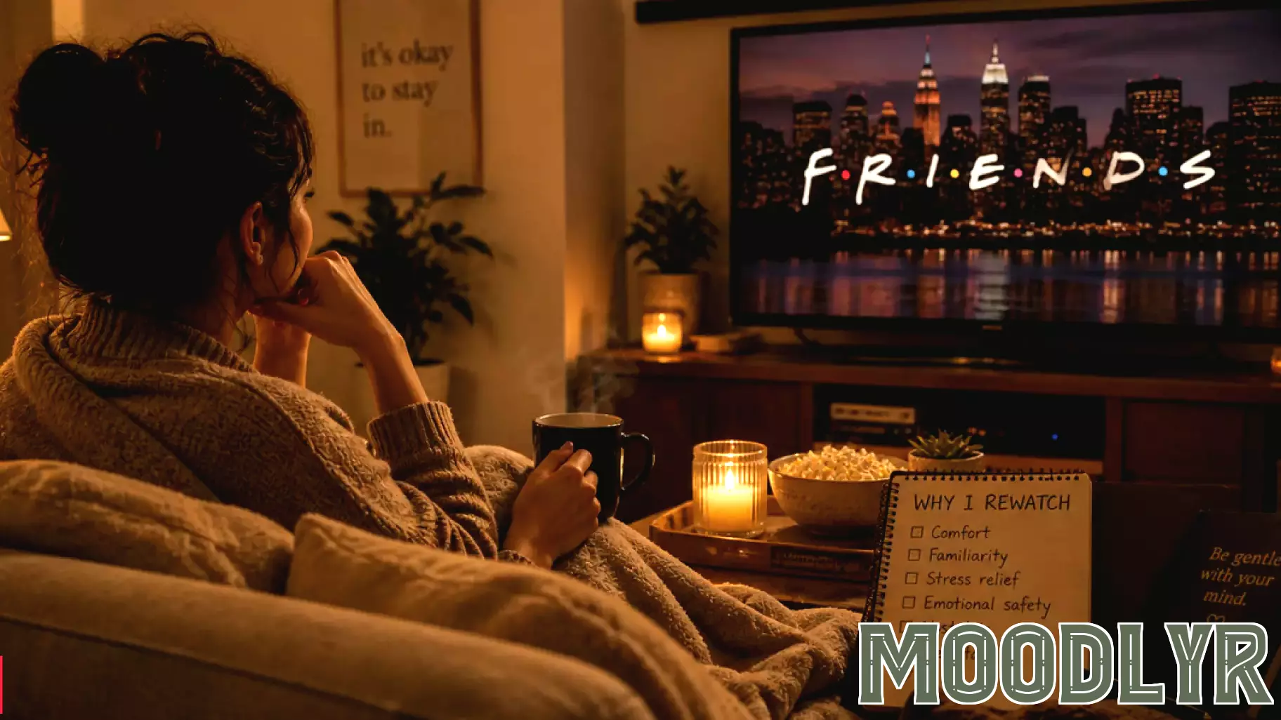 Psychology says rewatching the same TV show again and again isn’t just comfort or laziness